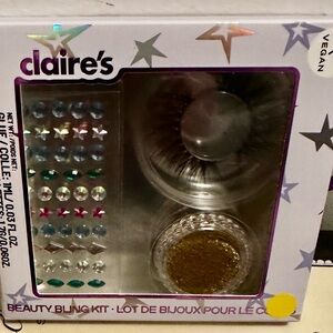 Claire's Gold Glitter and Rhinestone Beauty Bling Kit